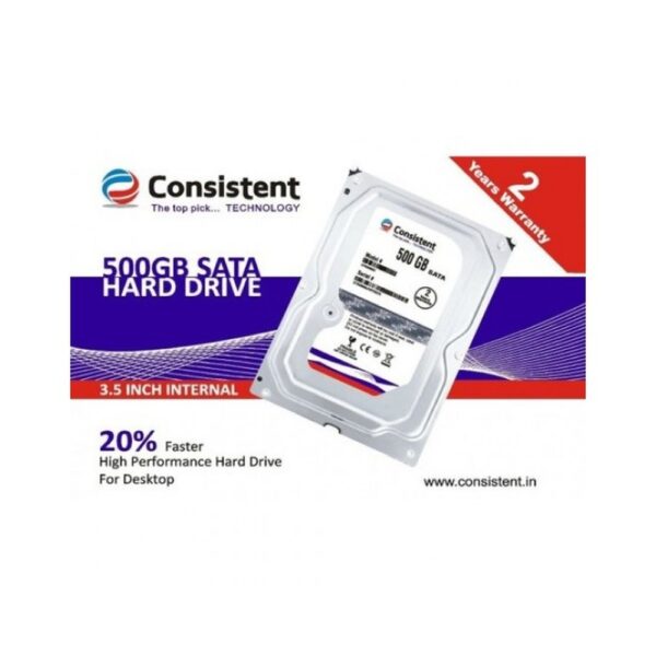 CONSISTENT PULLOUT INTERNAL HARD DISK 500GB SATA (2 YEAR) DESKTOP