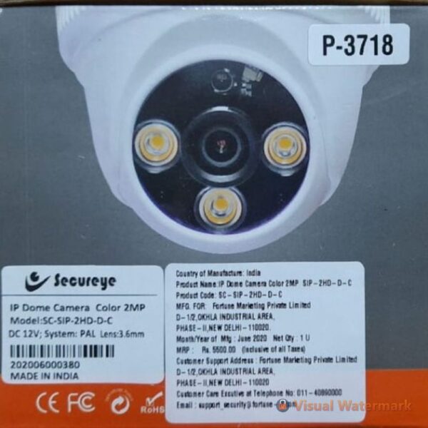 SECUREYE IP DOME 2MP COLOR NIGHT VISION