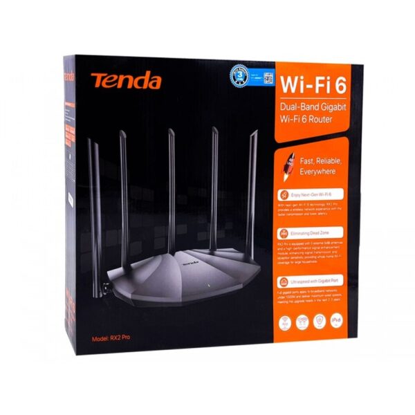 TENDA WIRELESS DUAL BAND GIGABIT ROUTER RX2 PRO 1500MBPS