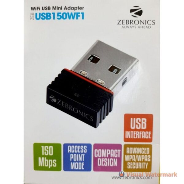 ZEBRONICS USB WIFI ADAPTER 150 MBPS (USB150WF1)