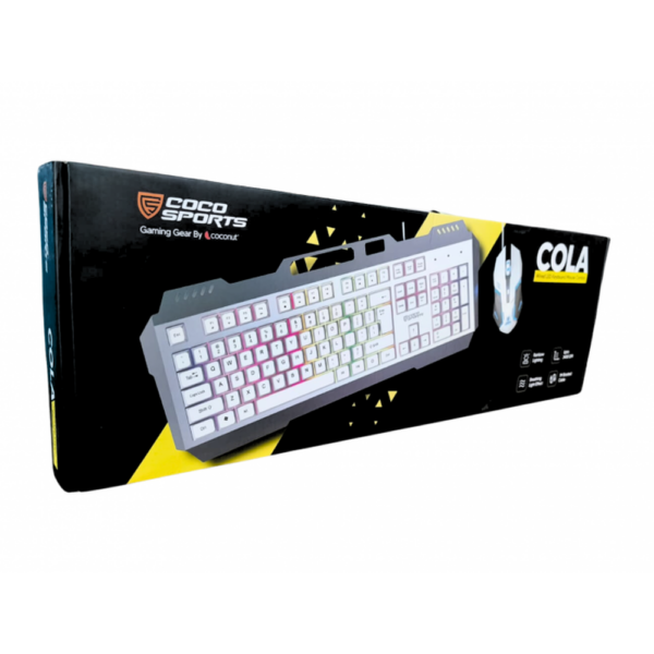 COCONUT GAMING KEYBOARD MOUSE COMBO USB GM33 COLA WHITE