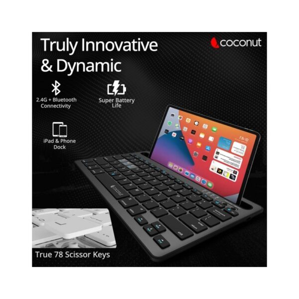 COCONUT KEYBOARD WIRELESS BLUETOOTH EVOLVE WK20 (MULTI DEVICE)