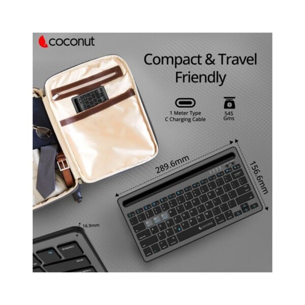 COCONUT KEYBOARD WIRELESS BLUETOOTH EVOLVE WK20 (MULTI DEVICE)