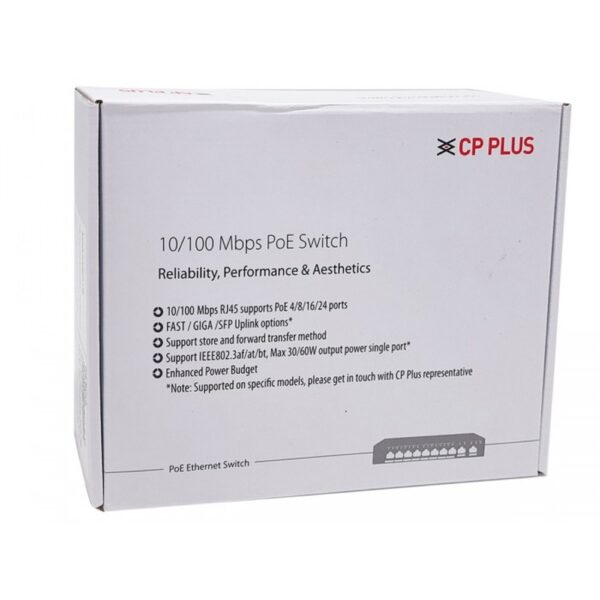 CPPLUS POE SWITCH 4 PORT (4 NORMAL + 2 NORMAL UPLINK) HPU4H2