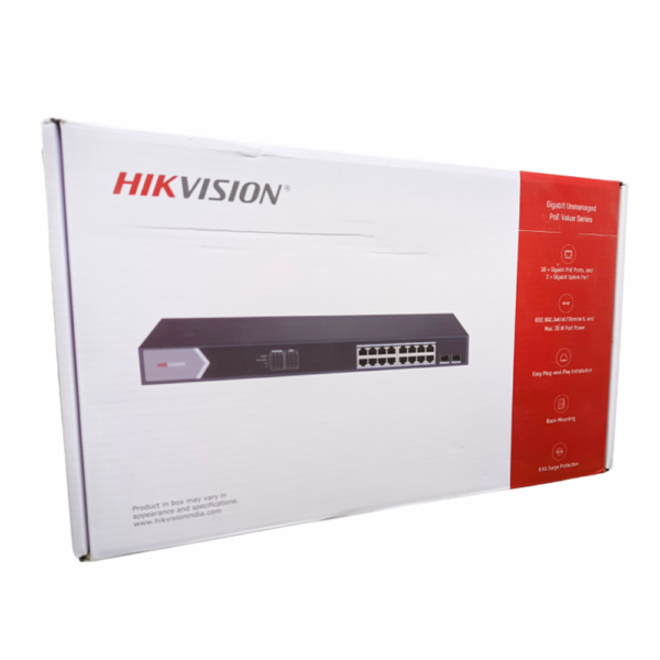 HIKVISION POE SWITCH 16 PORT GIGA (16 GIGA + 2 GIGA SFP) 3E0518P