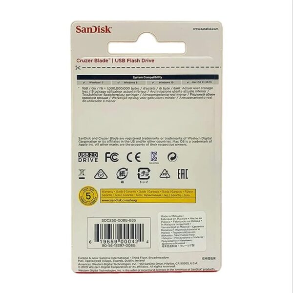 SANDISK CRUZER BLADE 8GB PANDRIVE