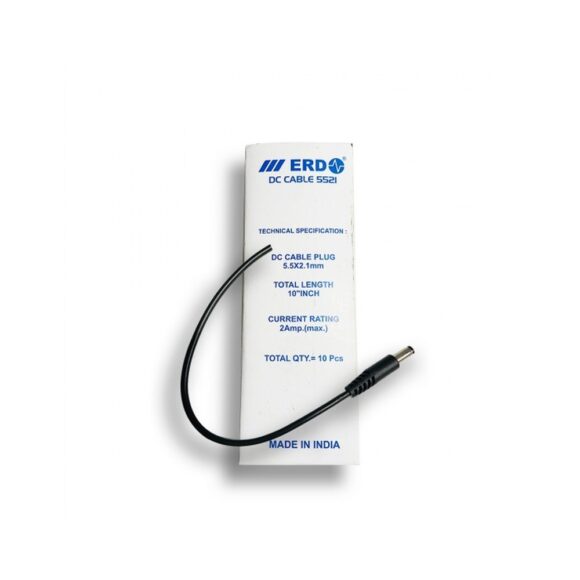 DC CONNECTOR WIRE MALE BLACK (10 INCH) ERD